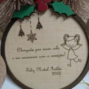 Bebés bola de natal professora - educadora - auxiliar