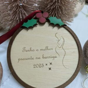 Bebés bola de natal madeira grávida