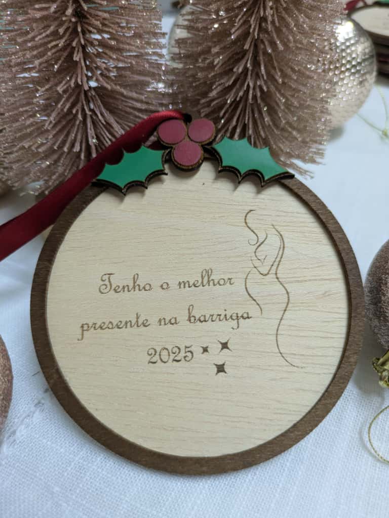 bola de natal madeira grávida bola de natal madeira grávida