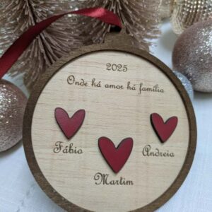 bola de natal madeira primeiro natal família (copy)