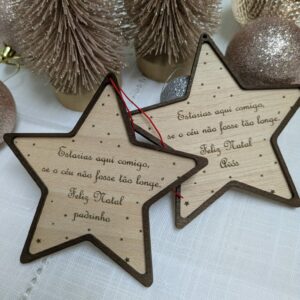 estrela de natal em madeira – homenagem a entes falecidos