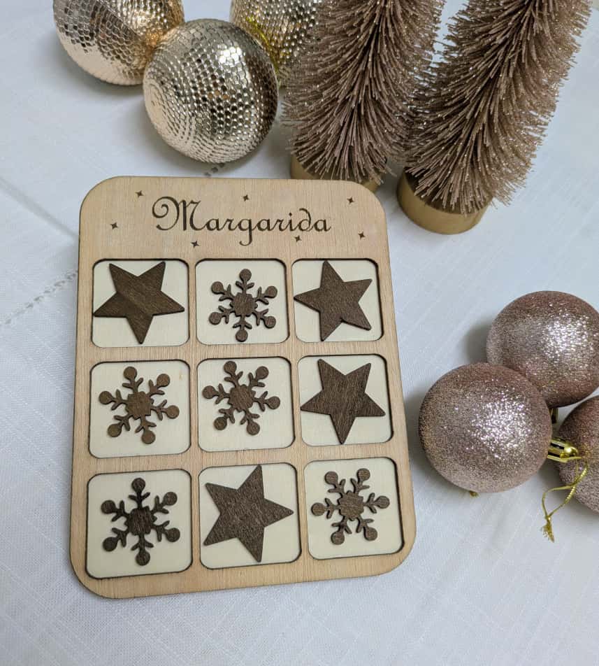 Jogo 3 em linha madeira Jogo 3 em linha madeira