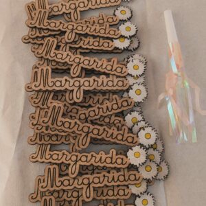 Bebés Lembrança batizado nome e flor