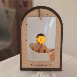 Aniversário Moldura semi lua