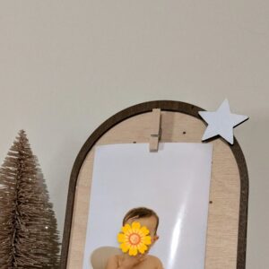 Moldura madeira semi círculo avós